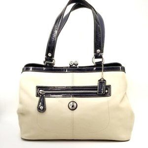 COACH  " LAURA " CARRYALL LEATHER SHOULDER BAG